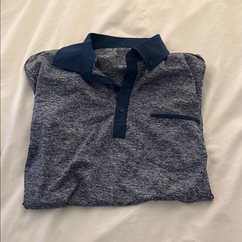 Classic Navy Heather Polo Shirt